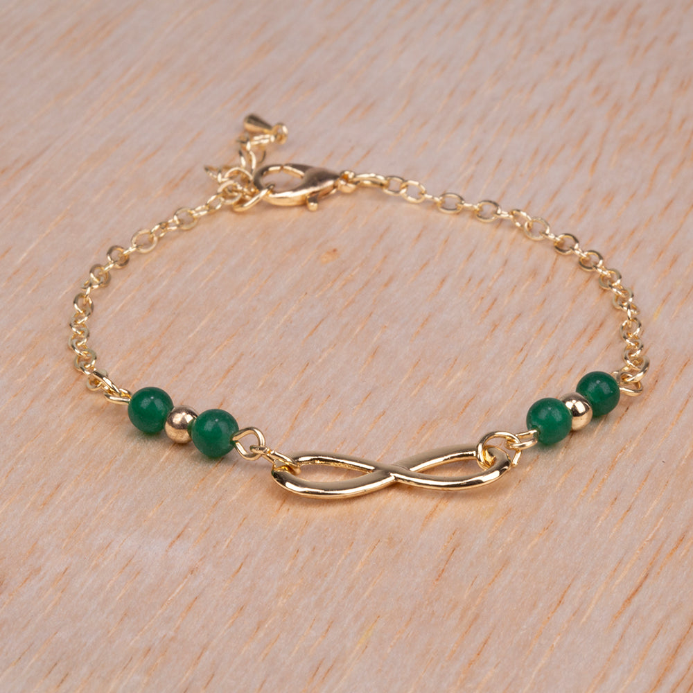 Pulsera de Aleación Bañado en Oro con Esmeralda 3 