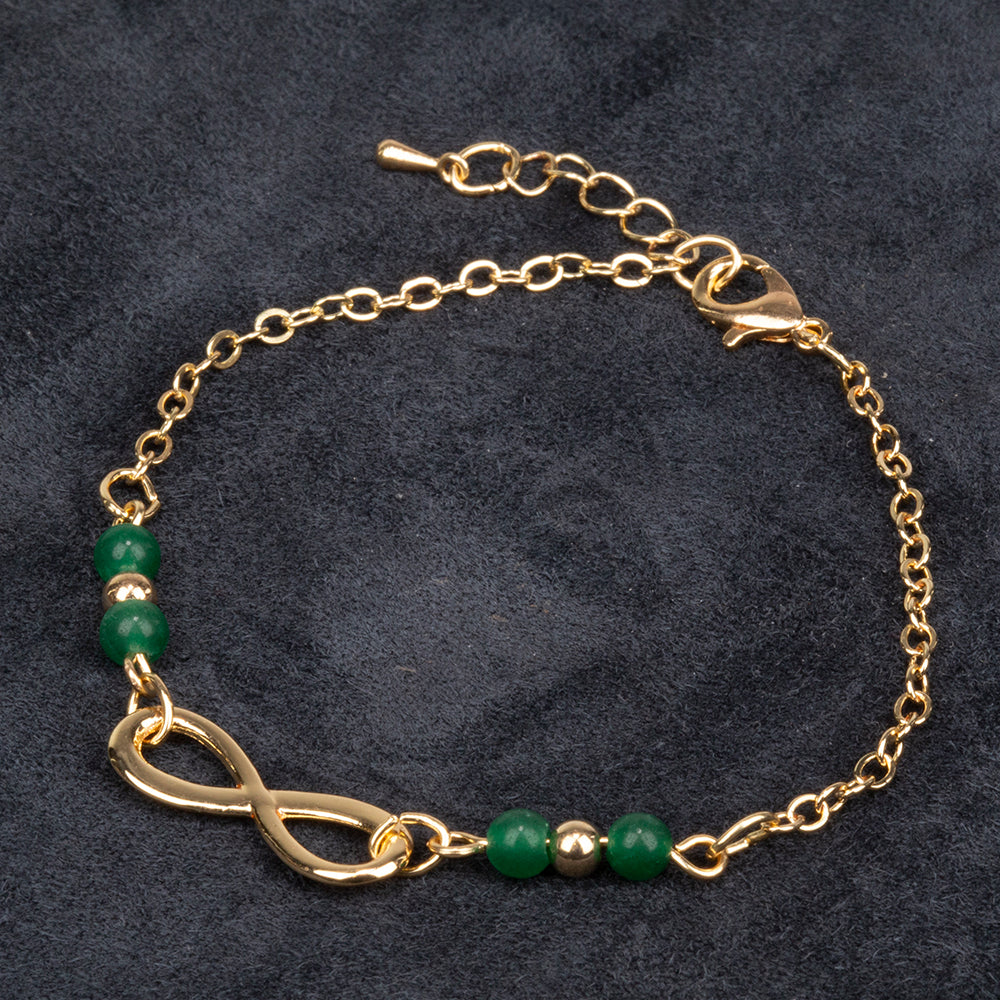 Pulsera de Aleación Bañado en Oro con Esmeralda 4 