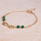 Pulsera de Aleación Bañado en Oro con Esmeralda