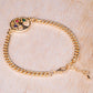 Pulsera de Aleación Bañado en Oro con Rubí y Zafiro