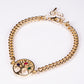 Pulsera de Aleación Bañado en Oro con Rubí y Zafiro