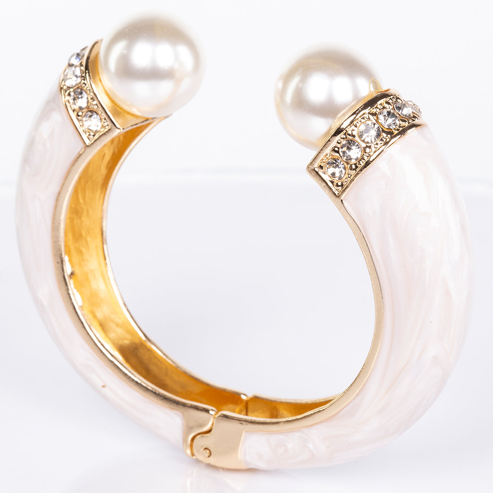 Pulsera de Aleación Bañado en Oro con Cristal Emporia® Blanco 2 