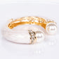 Pulsera de Aleación Bañado en Oro con Cristal Emporia® Blanco