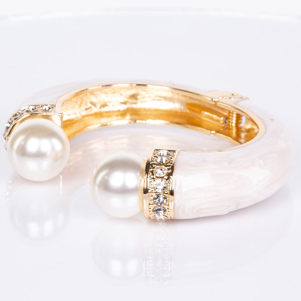 Pulsera de Aleación Bañado en Oro con Cristal Emporia® Blanco 5 