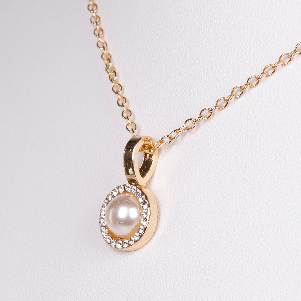 Collar de Aleación Bañado en Oro con Cristal Emporia® Blanco 2 