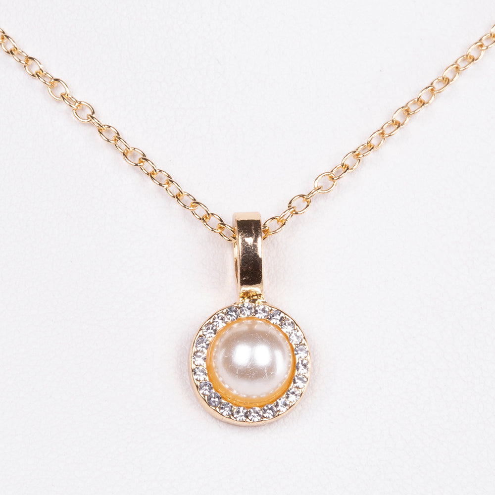 Collar de Aleación Bañado en Oro con Cristal Emporia® Blanco 3 