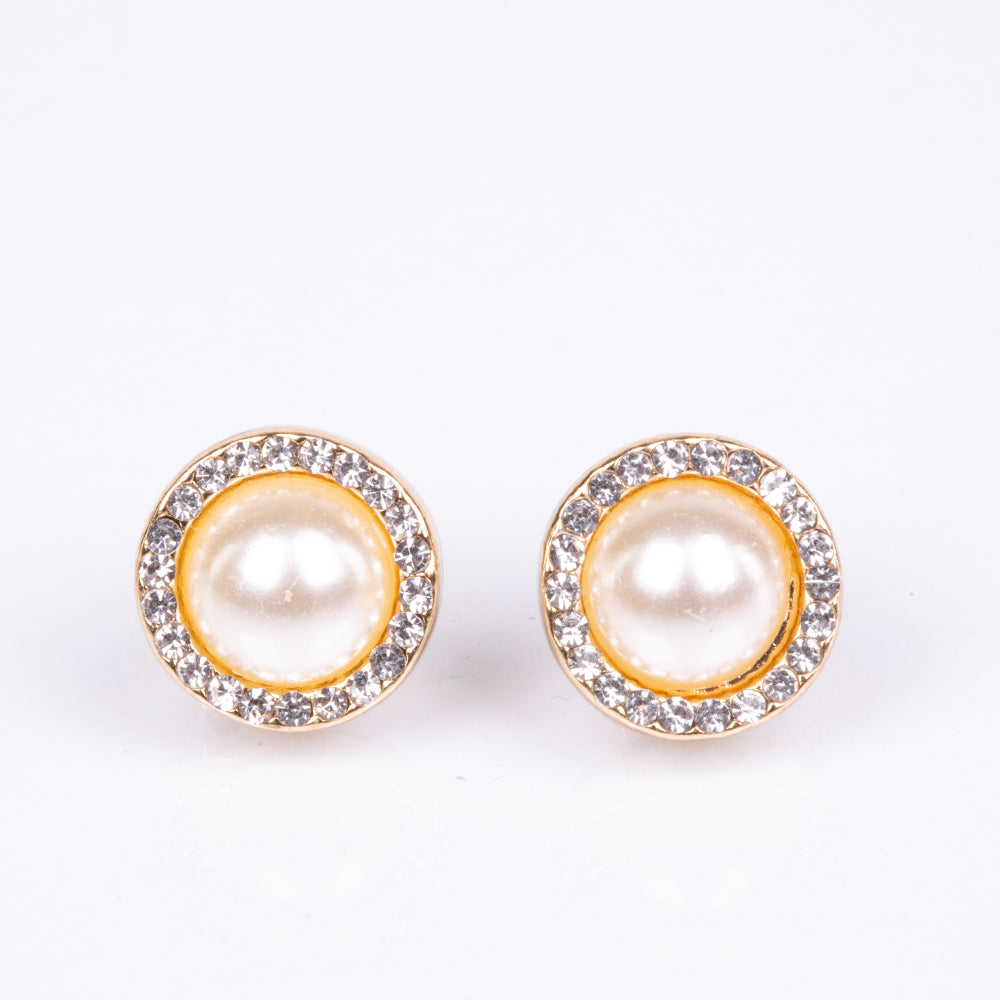 Pendientes de Aleación Bañado en Oro con Cristal Emporia® Blanco