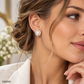 Pendientes de Aleación Bañado en Oro con Cristal Emporia® Blanco