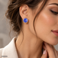 Pendientes de Aleación Bañado en Oro con Esmalte