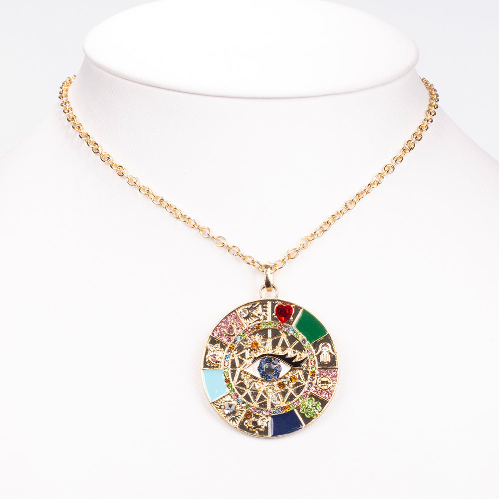 Collar de Aleación Bañado en Oro con Zafiro y Cristal Emporia® Blanco 2 