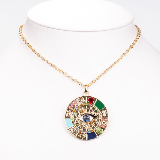Collar de Aleación Bañado en Oro con Zafiro y Cristal Emporia® Blanco