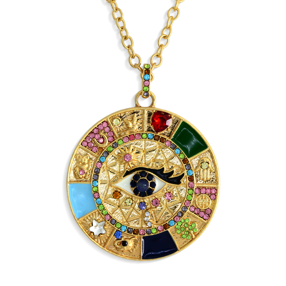 Collar de Aleación Bañado en Oro con Zafiro y Cristal Emporia® Blanco 1 