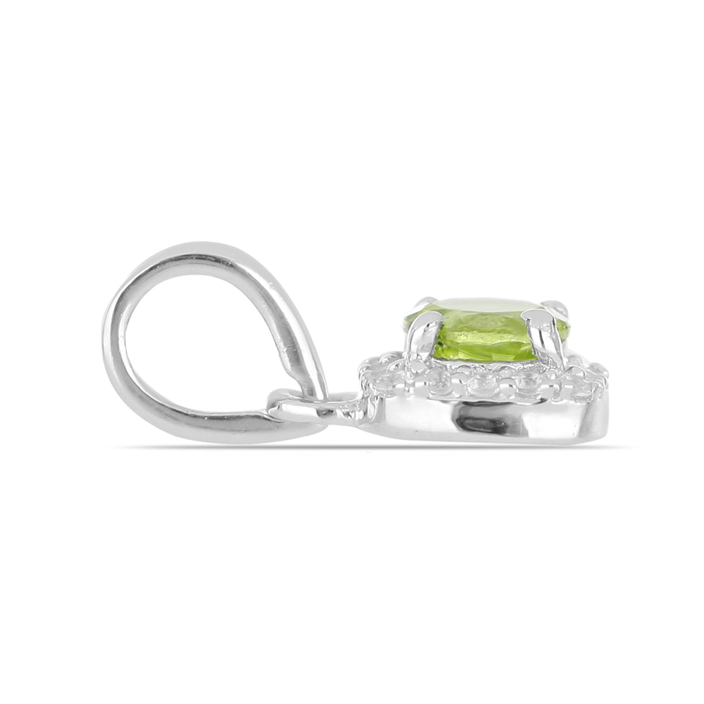 Colgante de Plata con Peridoto de Changbai y Topacio Blanco 2 