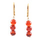 Conjunto de Plata Bañada en Oro con Ágata Roja ( Collar +Pendientes +Pulsera )