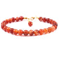 Conjunto de Plata Bañada en Oro con Ágata Roja ( Collar +Pendientes +Pulsera )
