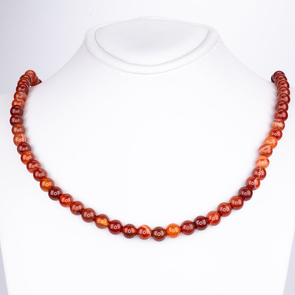Conjunto de Plata Bañada en Oro con Ágata Roja ( Collar +Pendientes +Pulsera ) 8 