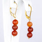Conjunto de Plata Bañada en Oro con Ágata Roja ( Collar +Pendientes +Pulsera )