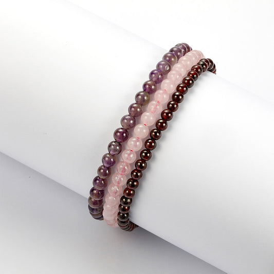 Conjunto Pepita con Amatista y Cuarzo Rosado ( Pulsera )