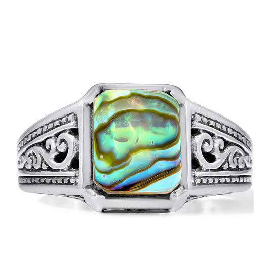 Anillo de Plata con Concha de abulón