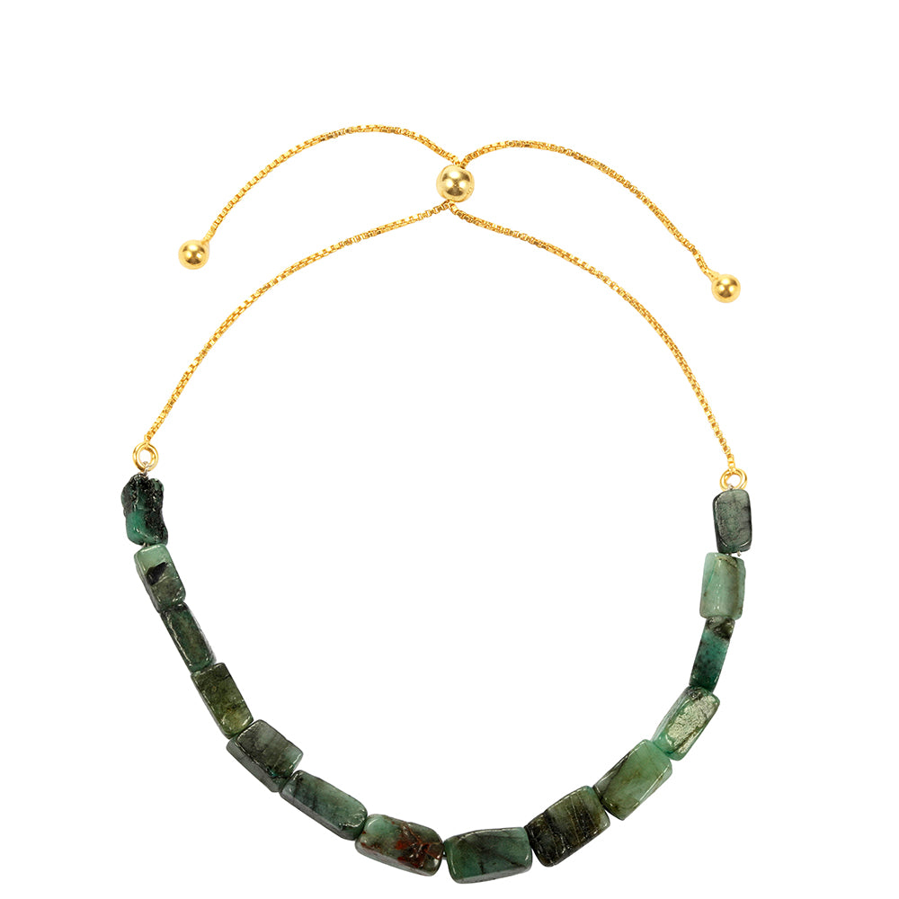 Pulsera de Plata Bañada en Oro con Esmeralda de Brasil 2 
