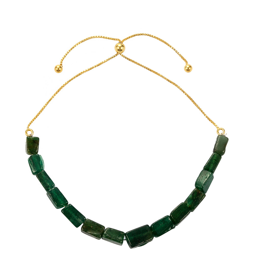 Pulsera de Plata Bañada en Oro con Anenturina Verde 2 