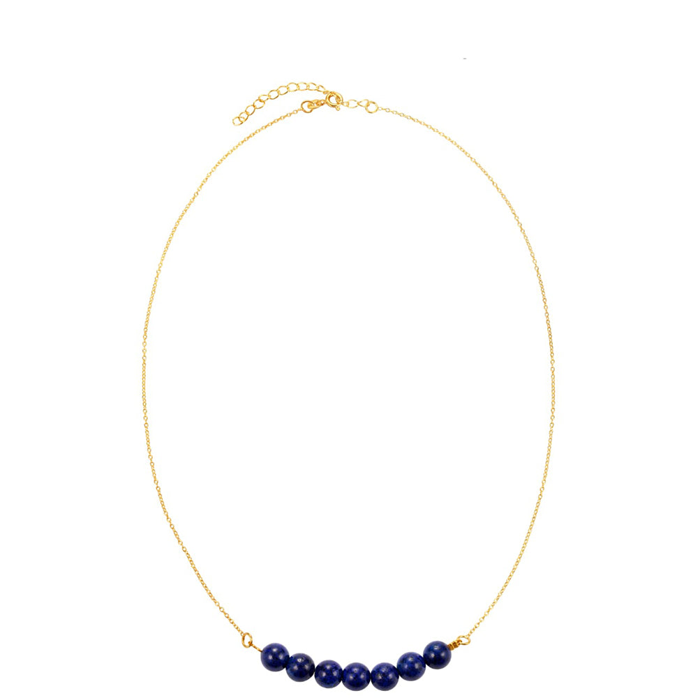Collar de Plata Bañada en Oro con Lapislázuli 3 