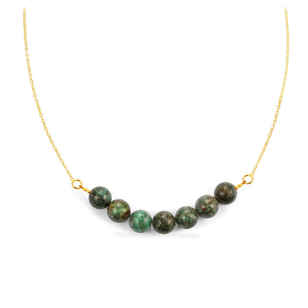 Collar de Plata Bañada en Oro con Turquesa 2 