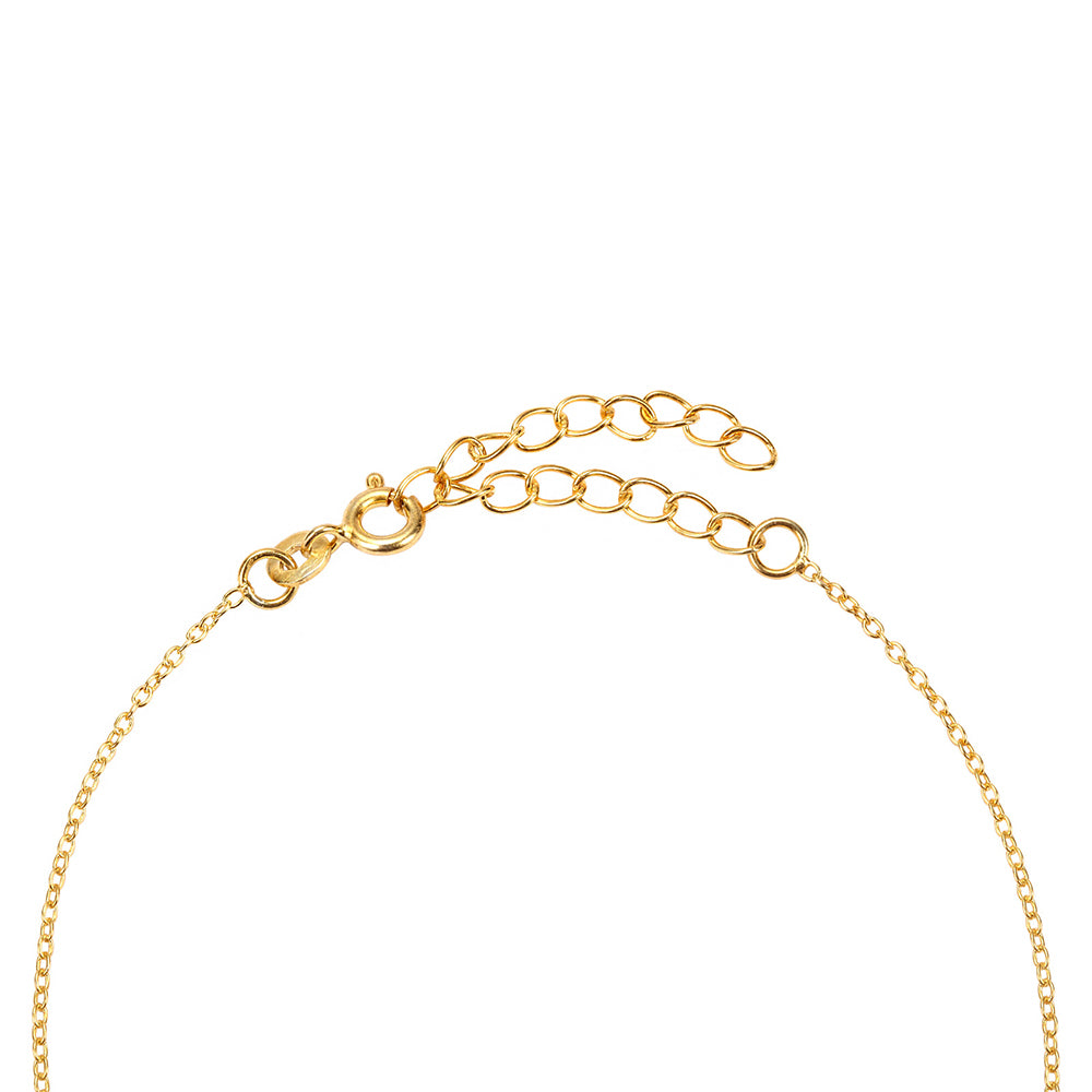 Collar de Plata Bañada en Oro con Turquesa