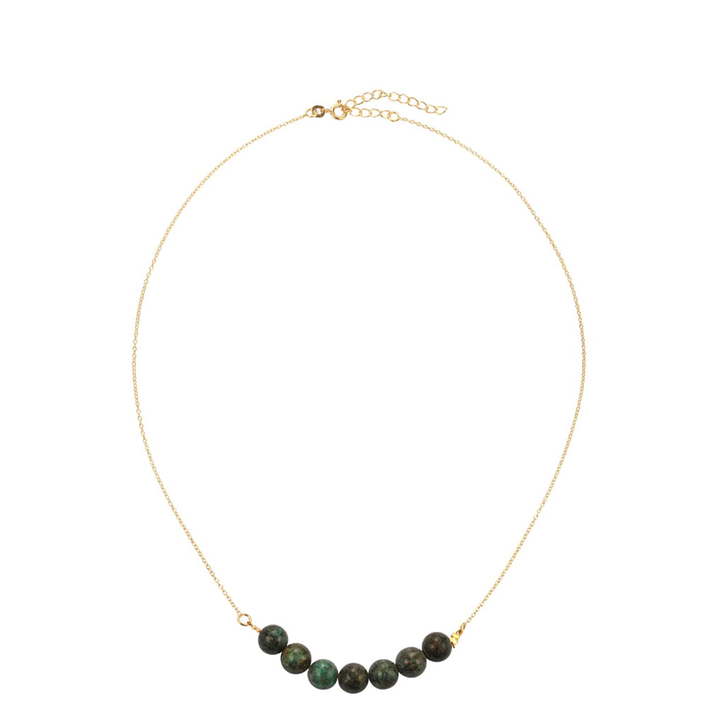 Collar de Plata Bañada en Oro con Turquesa