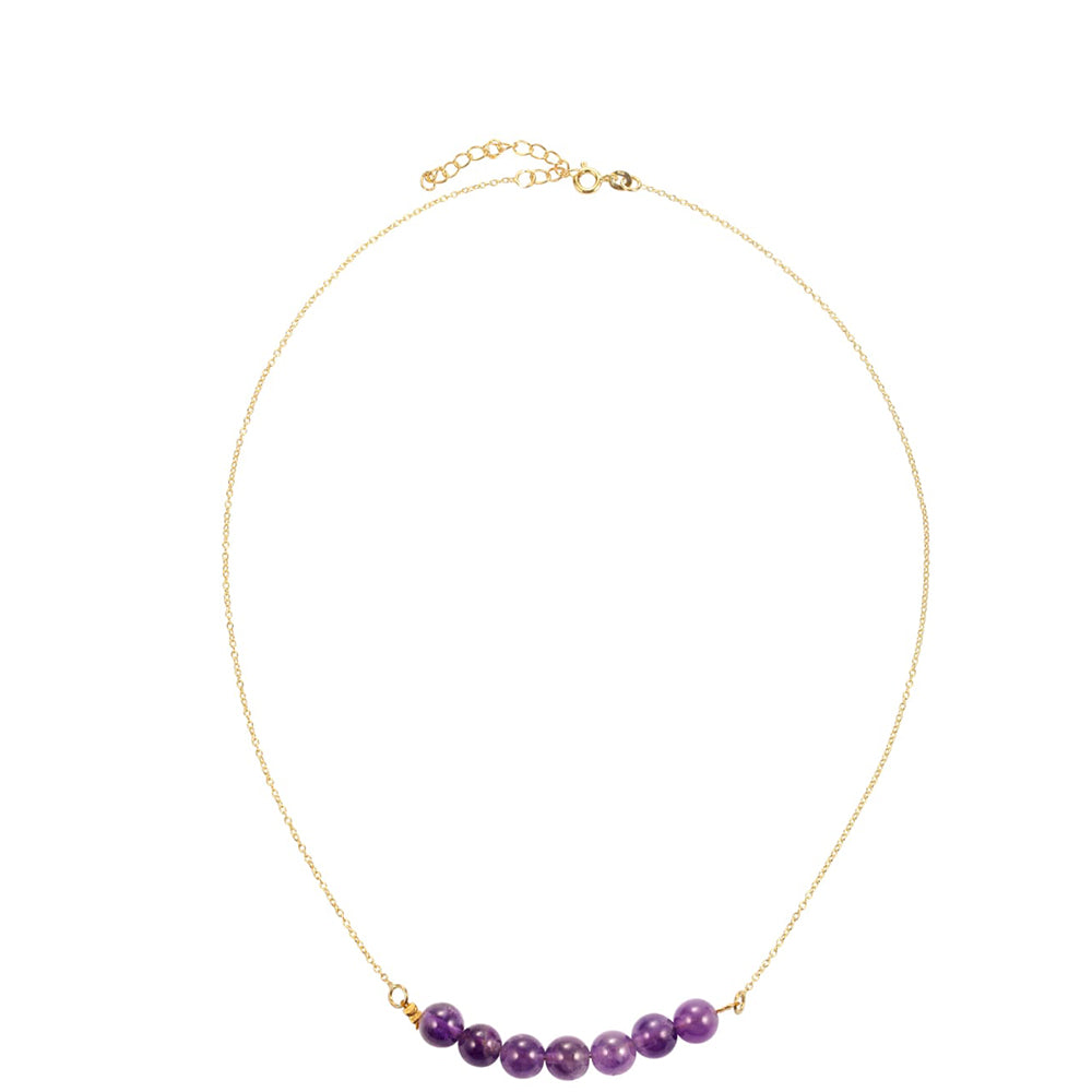 Collar de Plata Bañada en Oro con Amatista de Brasil 1 