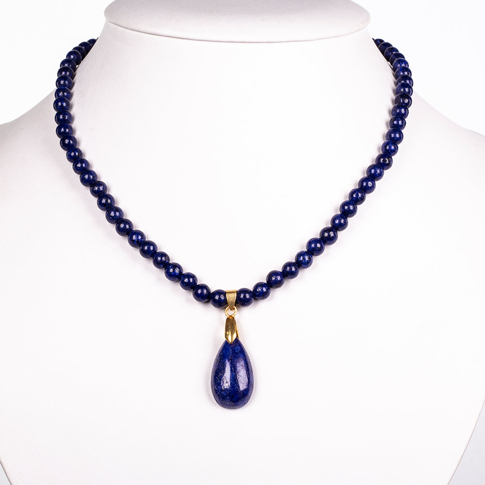 Collar de Aleación Bañado en Oro con Lapislázuli 1 