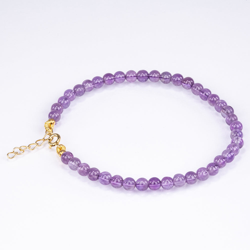 Pulsera de Plata Bañada en Oro con Amatista 1 