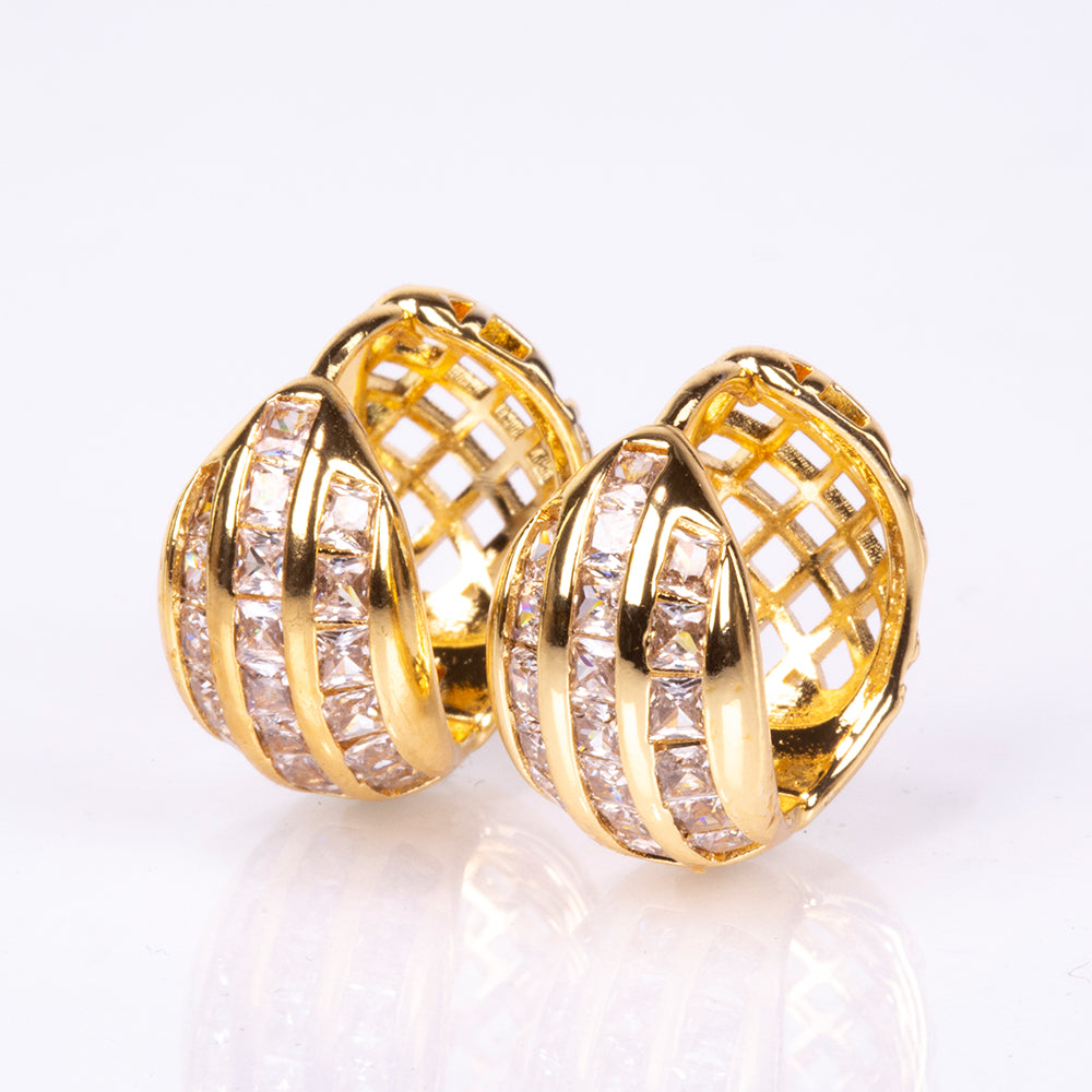 Pendientes Acero Inoxidable con Cristal Emporia® Blanco 1 