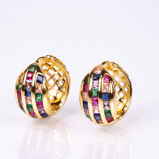Pendientes Acero Inoxidable con Cristal Emporia® Blanco
