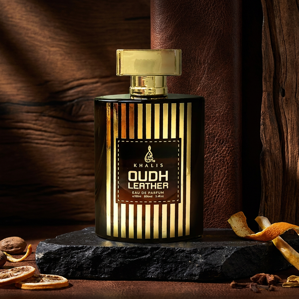 Oudh Leather Intense EDP 100 ml – fragancia cítrica y de cuero para hombre