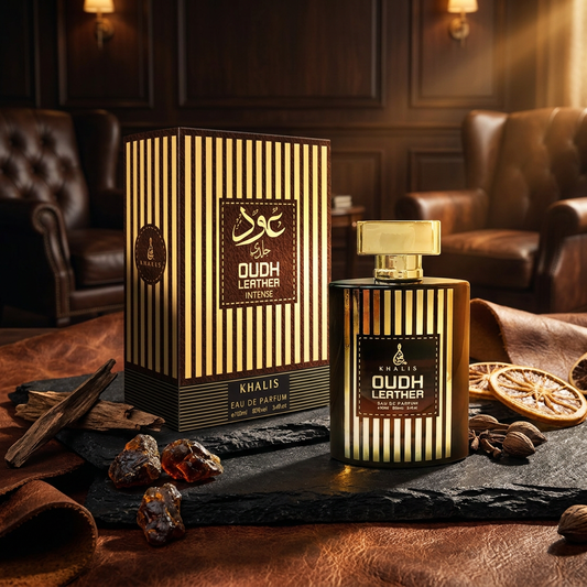 Oudh Leather Intense EDP 100 ml – fragancia cítrica y de cuero para hombre