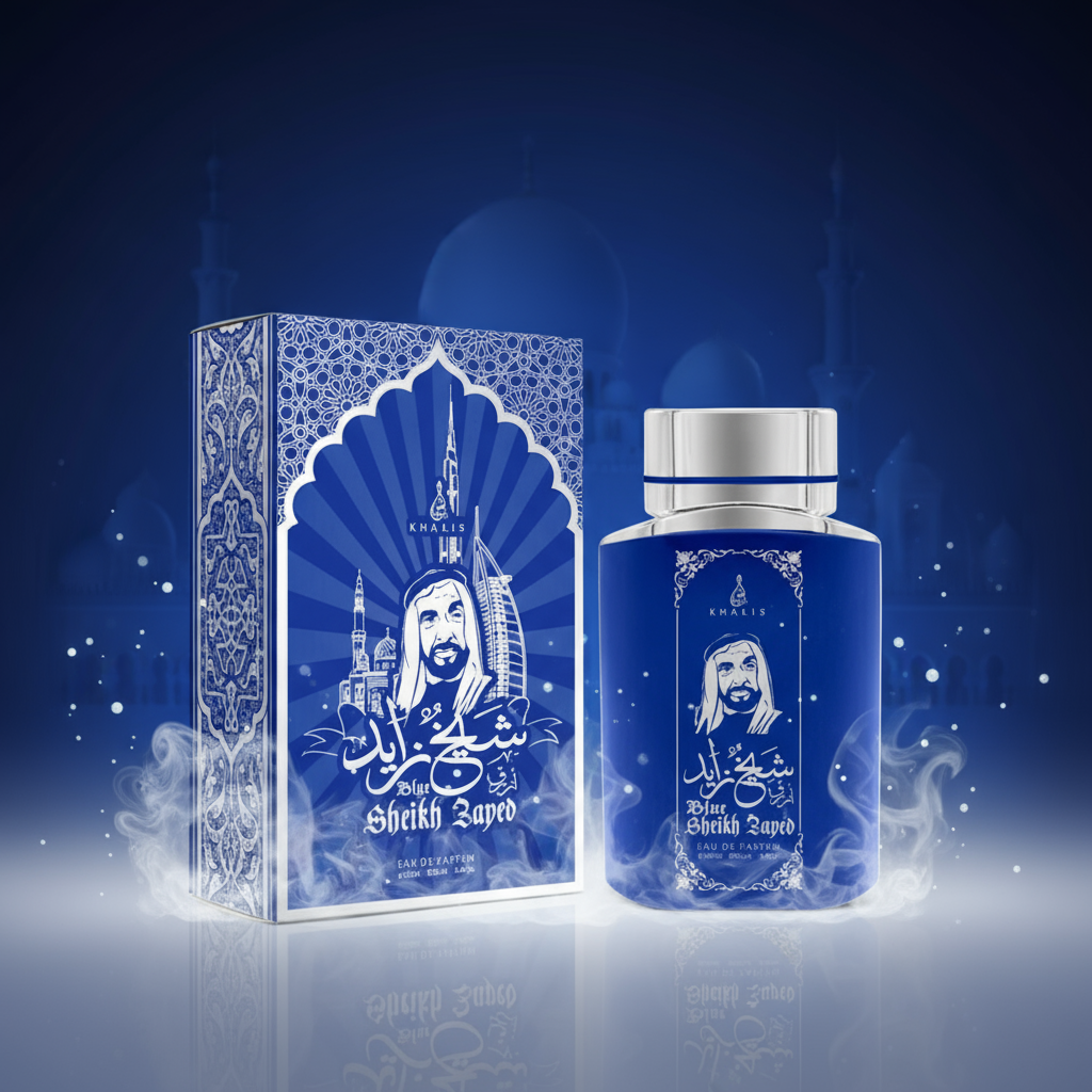 100 ml Eau de Perfume SHEIKH ZAYED BLUE Fragancia Musky Oud para Hombre 2 