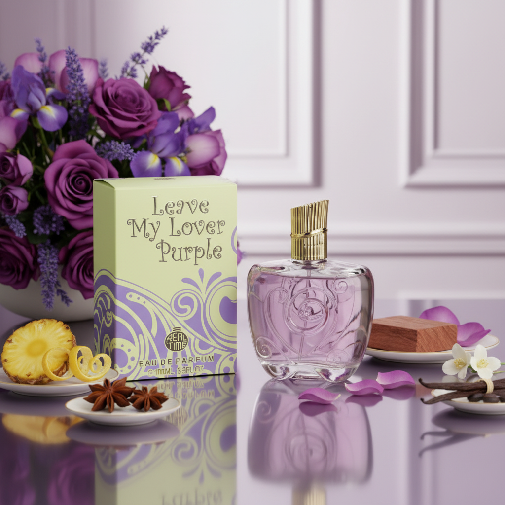 LEAVE MY LOVER PURPLE, EDP 100 ml, fragancia oriental avainillada para mujeres 4 