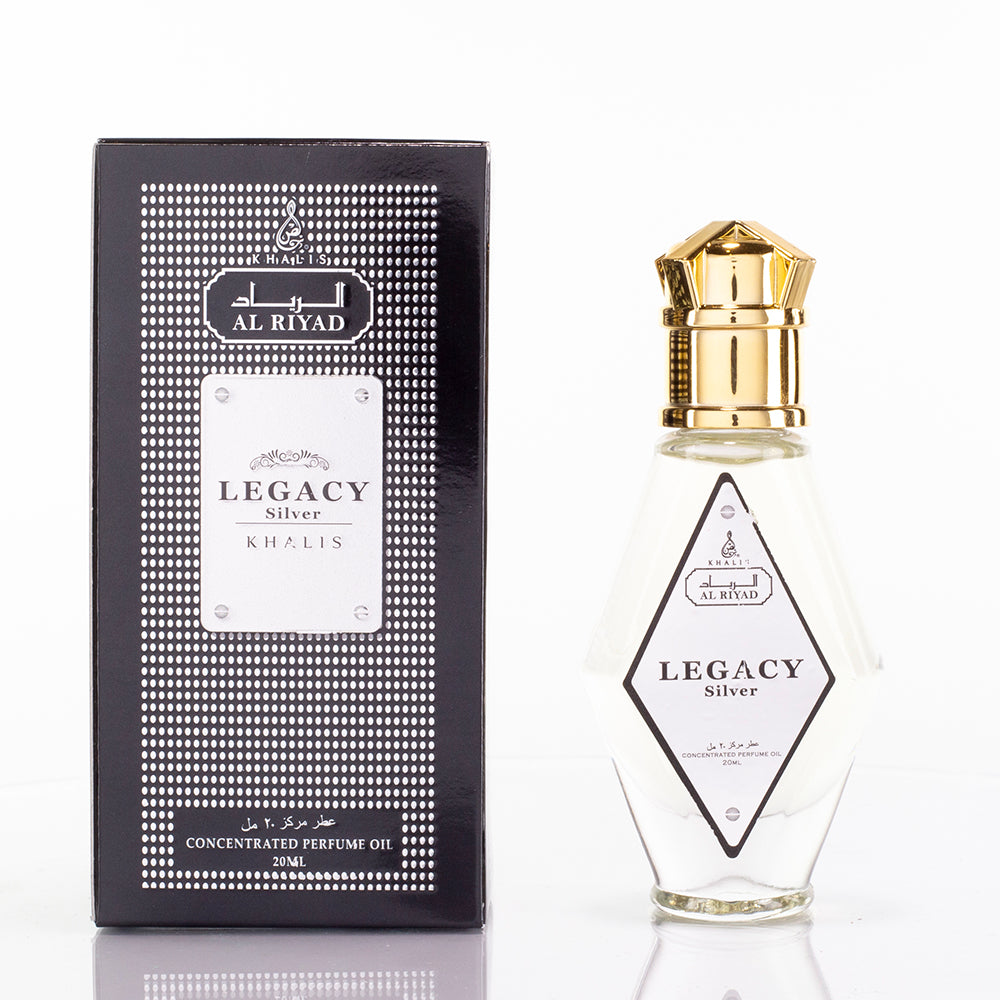 " Legacy Sliver" perfume en aceite de 20 ml, fragancia amaderada unisex