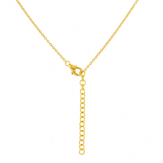 Collar de Plata Bañada en Oro con Ópalo Rosa Neón de Etiopía y Topacio Blanco
