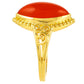 Anillo de Plata Bañada en Oro con Cornalina