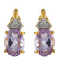 Pendientes de Plata Bañada en Oro con Amatista Rosa y Zircón natural