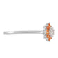 Anillo de Plata con Cuarzo Padparadscha y Topacio Blanco
