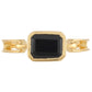 Anillo de Plata Bañada en Oro con Ónix Negro