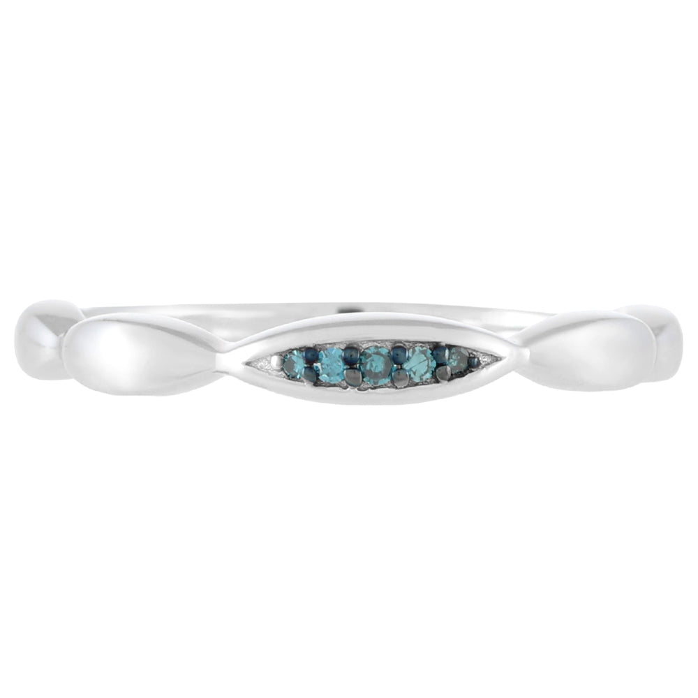 Anillo de Plata con Diamante Azul 1 