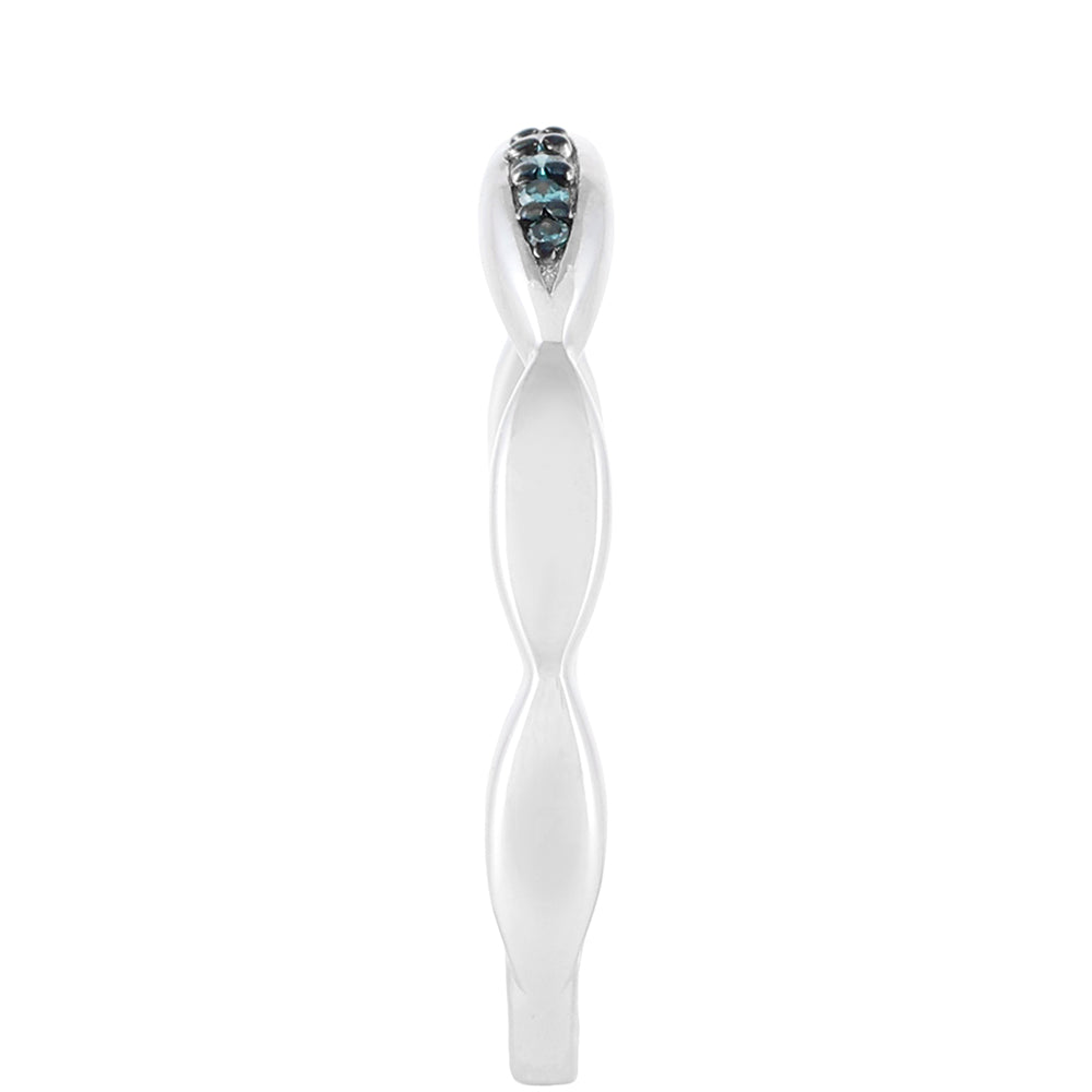 Anillo de Plata con Diamante Azul 3 
