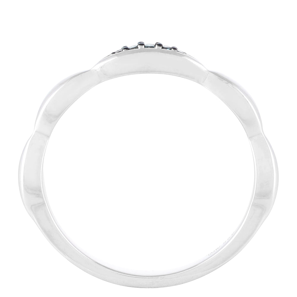 Anillo de Plata con Diamante Azul 4 