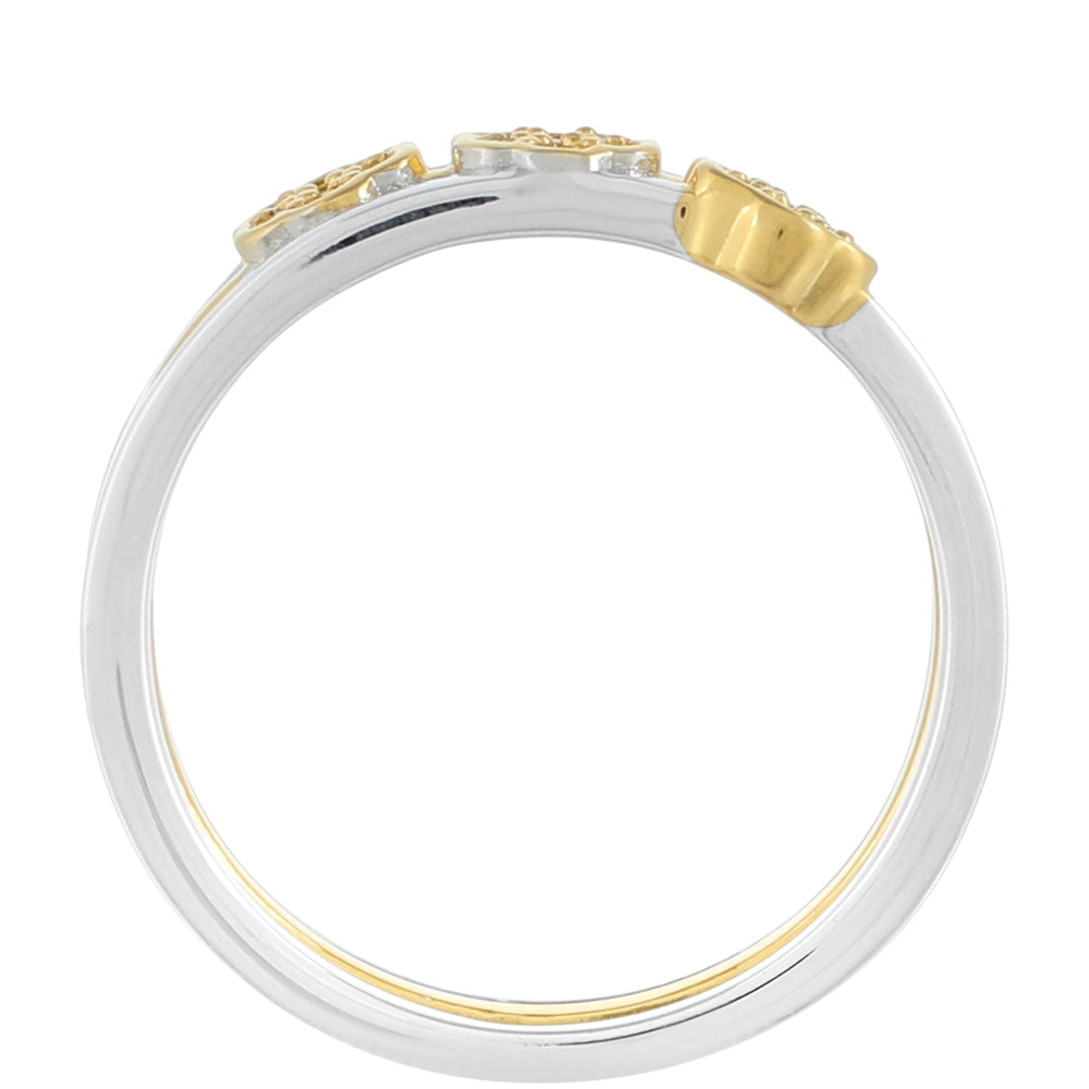 Conjunto de Plata Bañada en Oro con Diamante Verde Veronés ( Anillo )