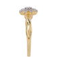 Anillo de Plata Bañada en Oro con Diamante blanco