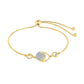 Pulsera de Plata Bañada en Oro con Diamante blanco